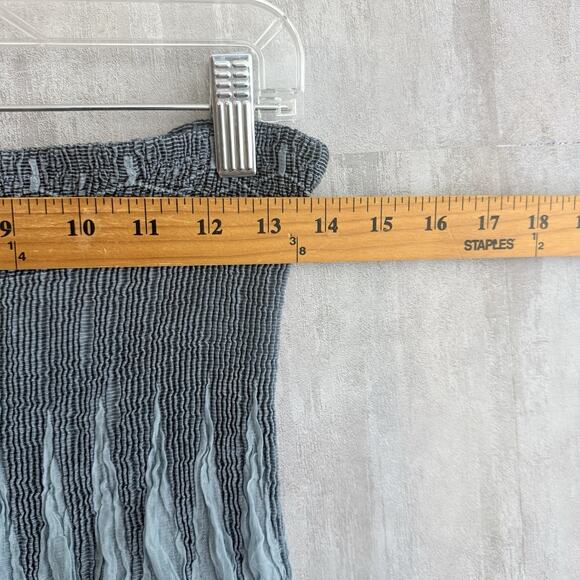 Lapis Anthropologie Dress One Size Maxi Blue Smocked Organza Boho Strapless - Picture 14 of 16